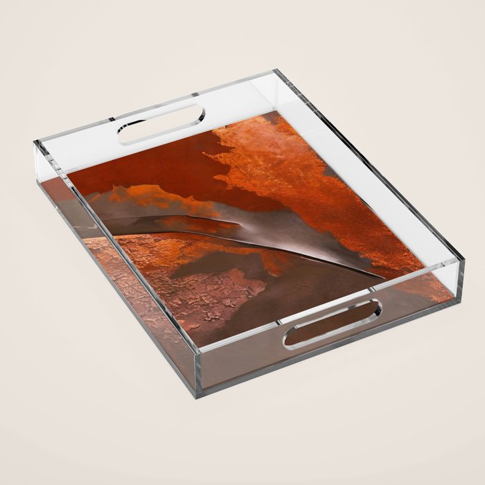 Rust and Metal Japandi Art Acrylic Tray Gallery Image 1