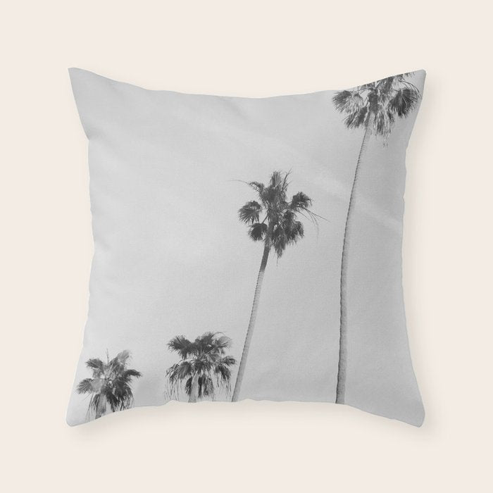 Black & White Palm Trees, Beach Palms Throw Pillow Gallery Image 1