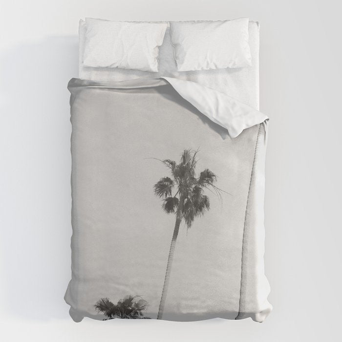 Black & White Palm Trees, Beach Palms Duvet Cover Gallery Image 6