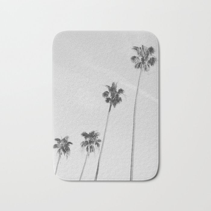 Black & White Palm Trees, Beach Palms Bath Mat Gallery Image 1