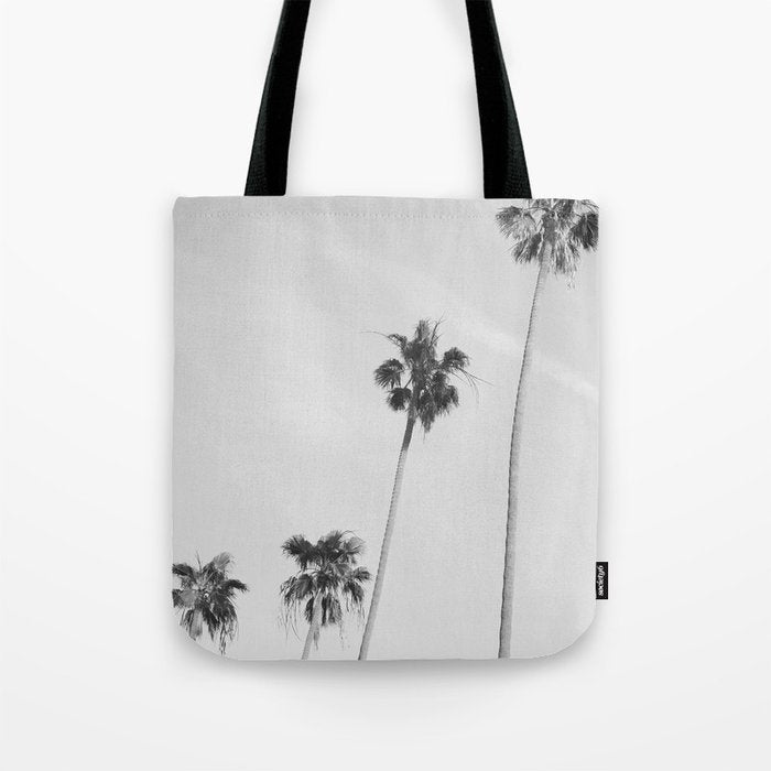 Black & White Palm Trees, Beach Palms Tote Bag Gallery Image 1