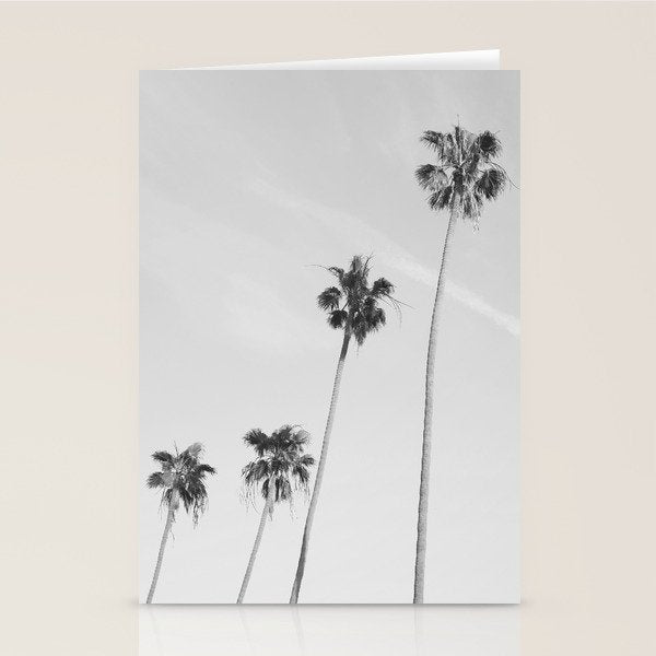 Black & White Palm Trees, Beach Palms Stationery Card Gallery Image 2