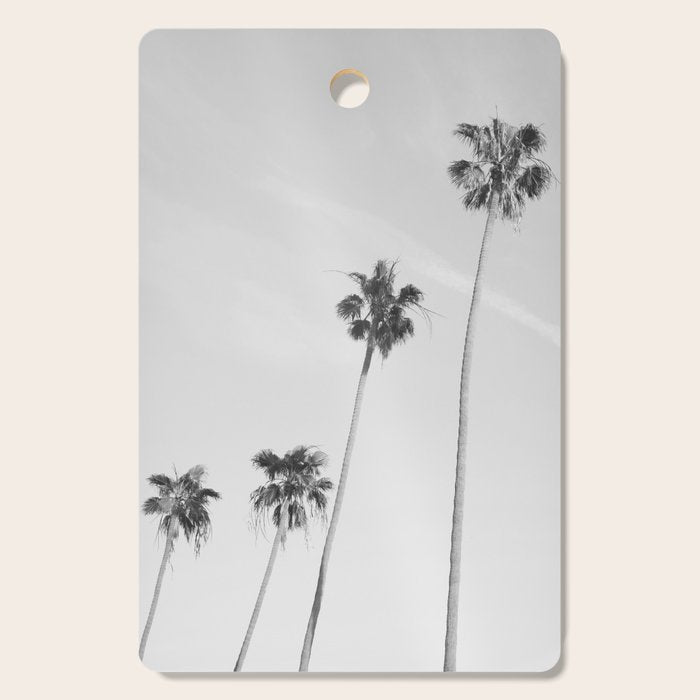 Black & White Palm Trees, Beach Palms Cutting Board Gallery Image 1