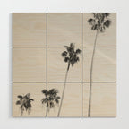 Black & White Palm Trees, Beach Palms Wood Wall Art Gallery Image 1