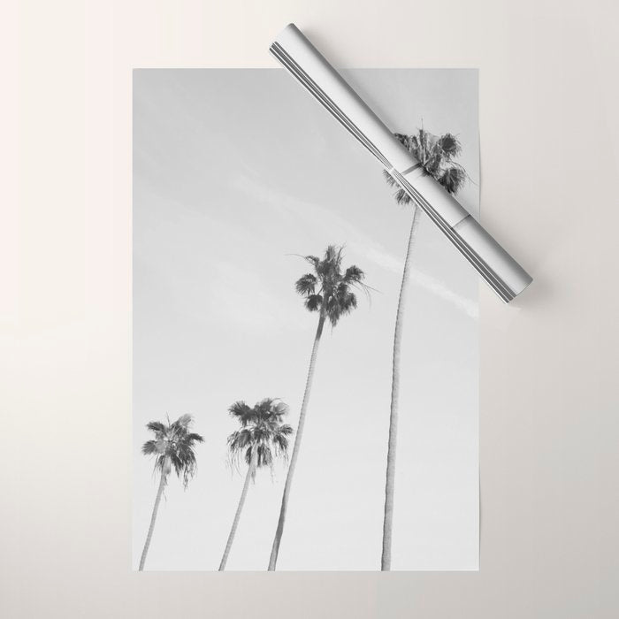 Black & White Palm Trees, Beach Palms Wrapping Paper Gallery Image 1