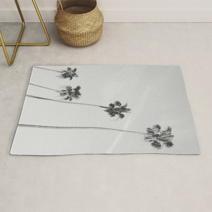 Black & White Palm Trees, Beach Palms Rug Gallery Image 1