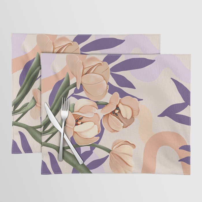 Large pink flowers MP3 Placemat Gallery Image 1