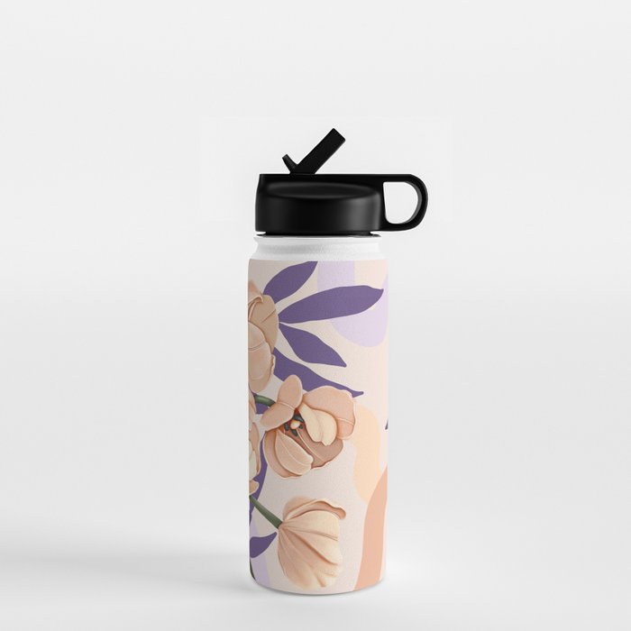 Large pink flowers MP3 Water Bottle Gallery Image 1