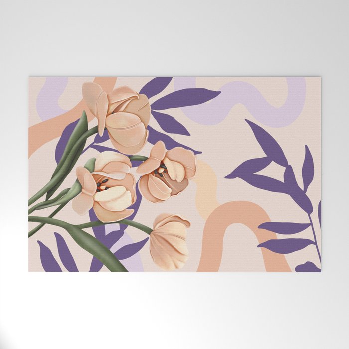 Large pink flowers MP3 Welcome Mat Gallery Image 1
