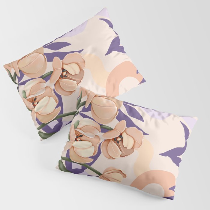 Large pink flowers MP3 Pillow Sham Gallery Image 1