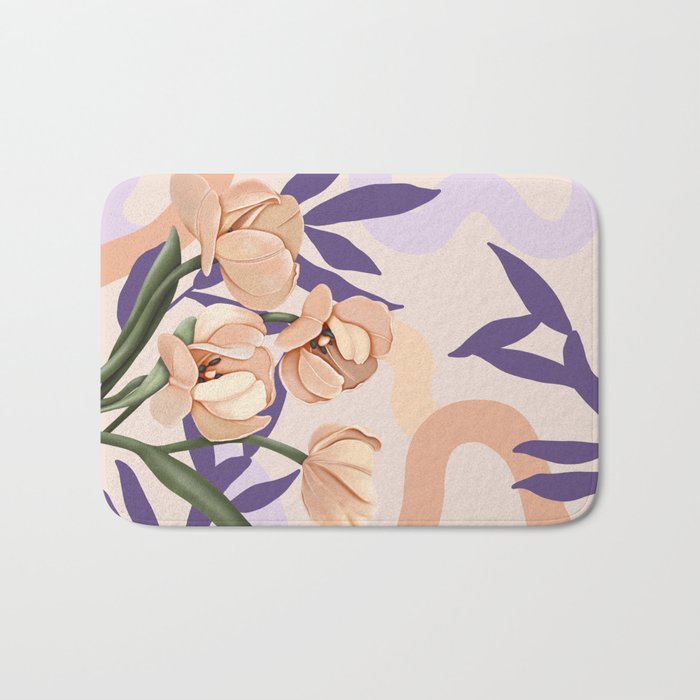 Large pink flowers MP3 Bath Mat Gallery Image 1