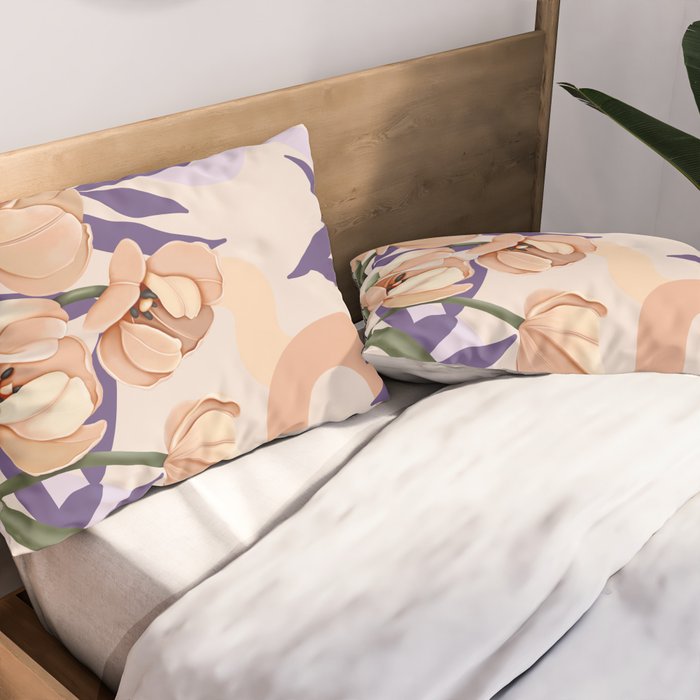 Large pink flowers MP3 Pillow Sham Gallery Image 2