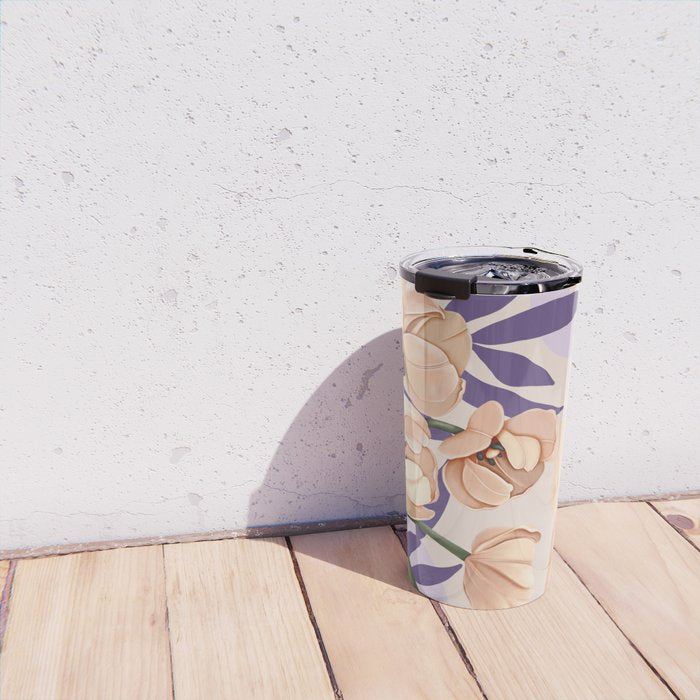 Large pink flowers MP3 Travel Mug Gallery Image 4