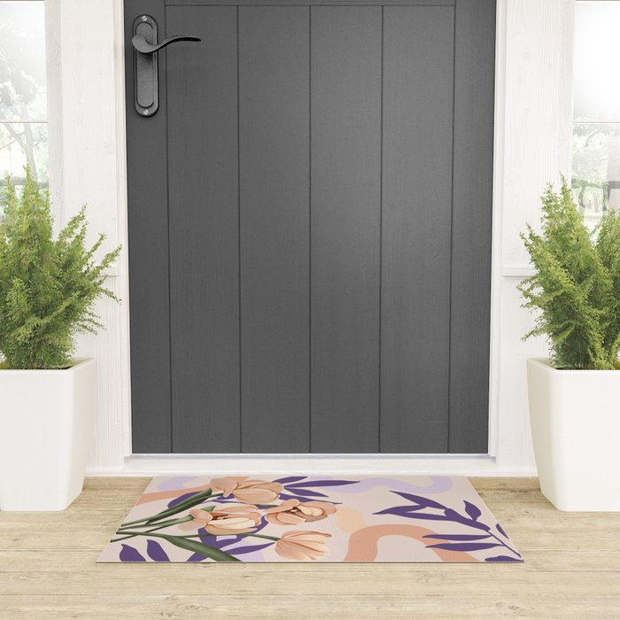 Large pink flowers MP3 Welcome Mat Gallery Image 3
