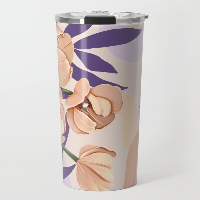 Large pink flowers MP3 Travel Mug Gallery Image 1