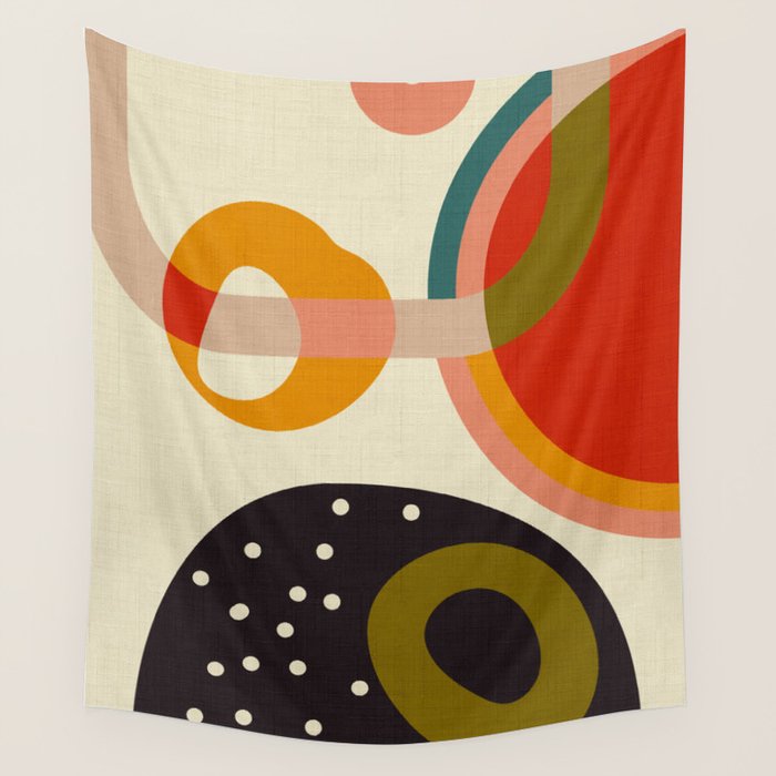 mid modern geometric minimal Wall Tapestry Gallery Image 4