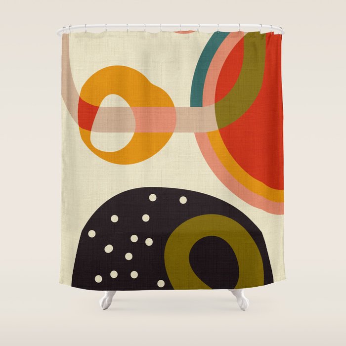 mid modern geometric minimal Shower Curtain Gallery Image 1