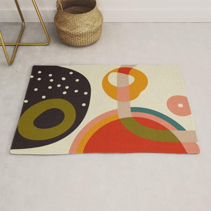mid modern geometric minimal Rug Gallery Image 1