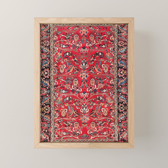 Bakhtiari Persian Floral Rug Print Mini Art Print Gallery Image 1