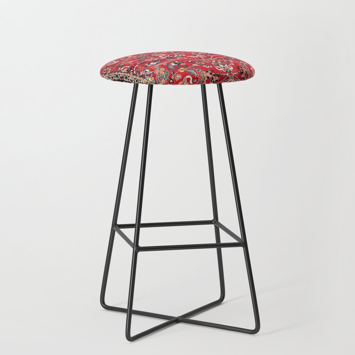 Bakhtiari Persian Floral Rug Print Stool Gallery Image 1