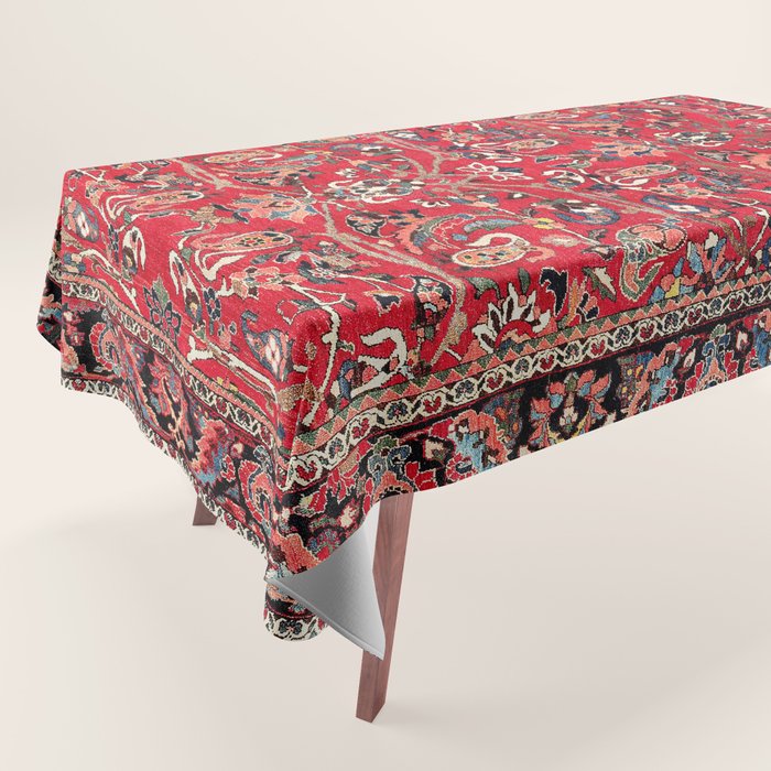 Bakhtiari Persian Floral Rug Print Tablecloth Gallery Image 1