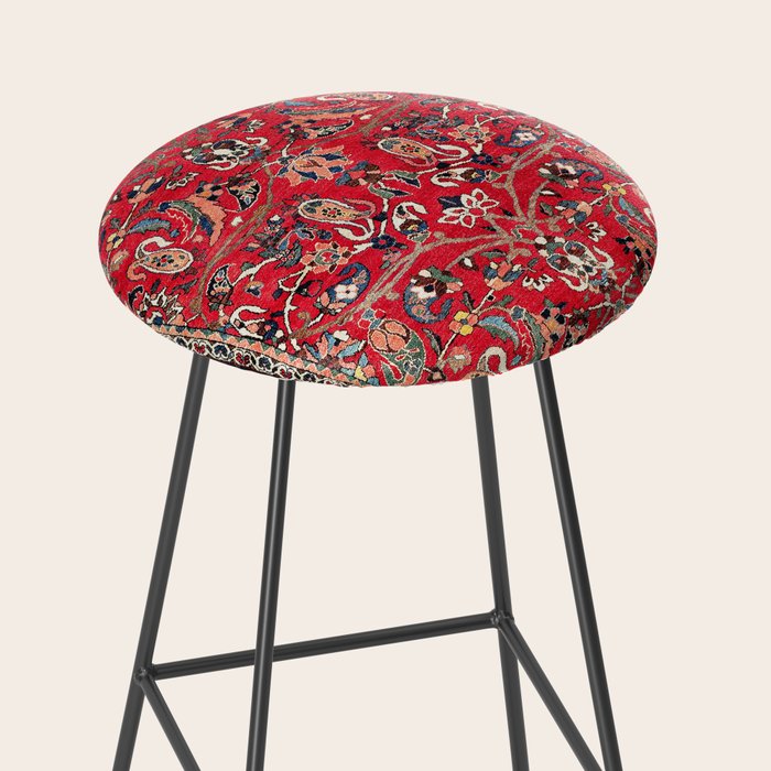 Bakhtiari Persian Floral Rug Print Stool Gallery Image 2