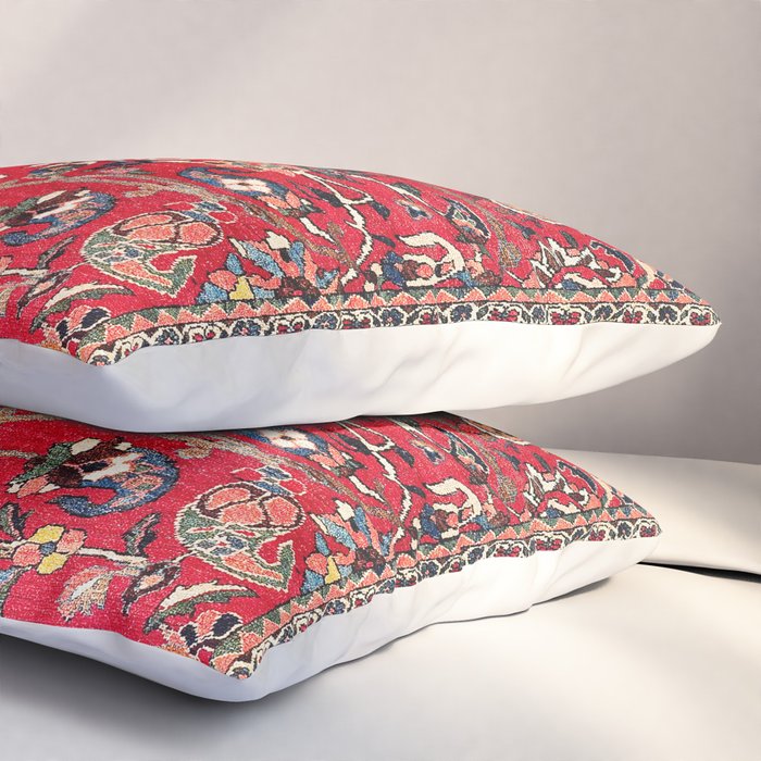 Bakhtiari Persian Floral Rug Print Pillow Sham Gallery Image 3