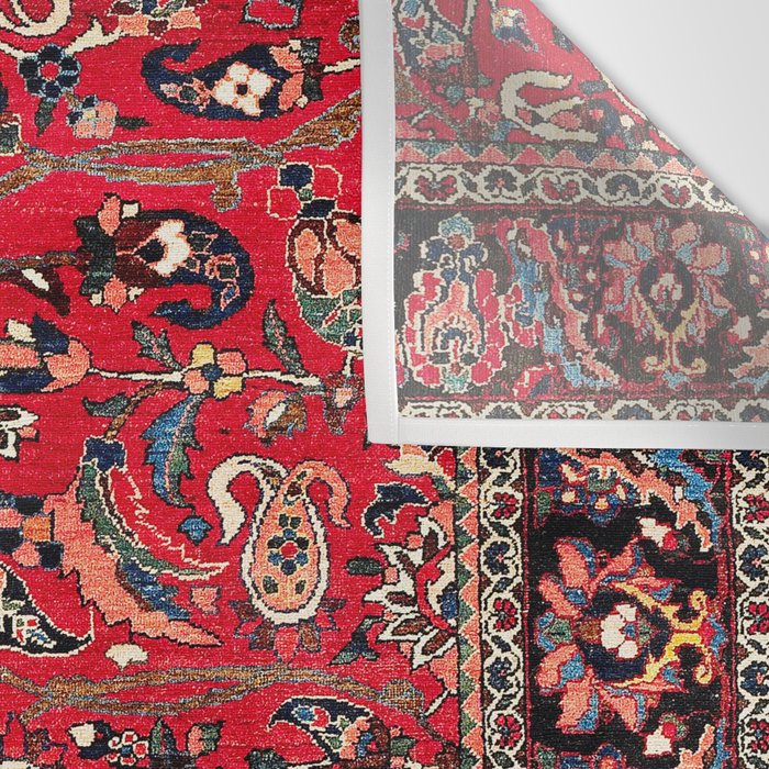 Bakhtiari Persian Floral Rug Print Wall Tapestry Gallery Image 3