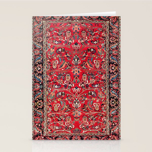 Bakhtiari Persian Floral Rug Print Stationery Card Gallery Image 2