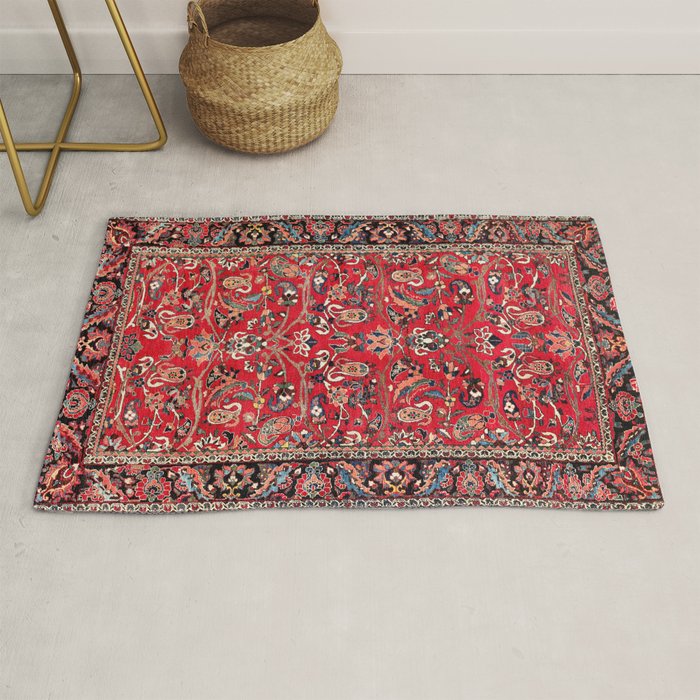 Bakhtiari Persian Floral Rug Print Rug Gallery Image 1