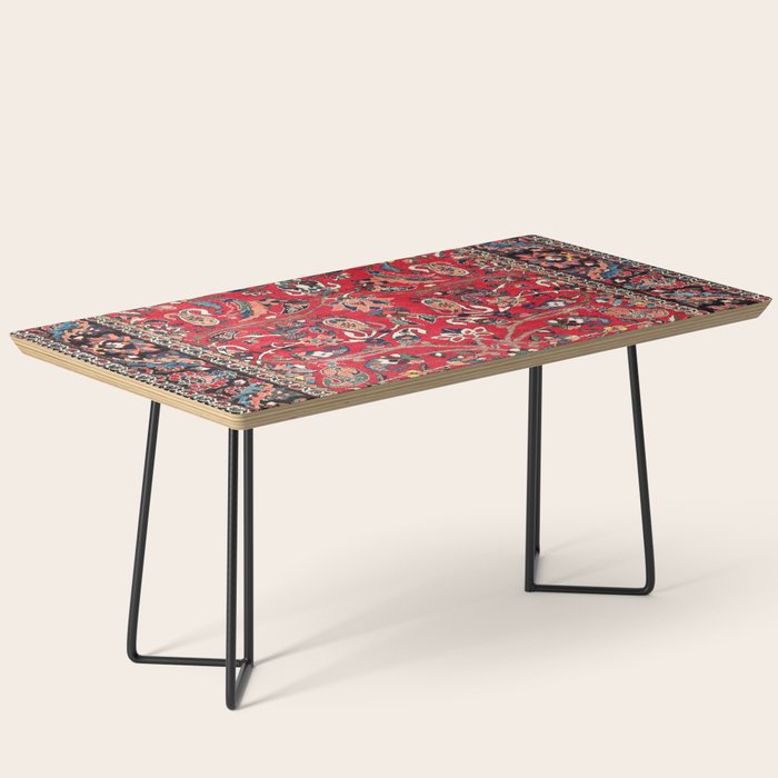 Bakhtiari Persian Floral Rug Print Coffee Table Gallery Image 1
