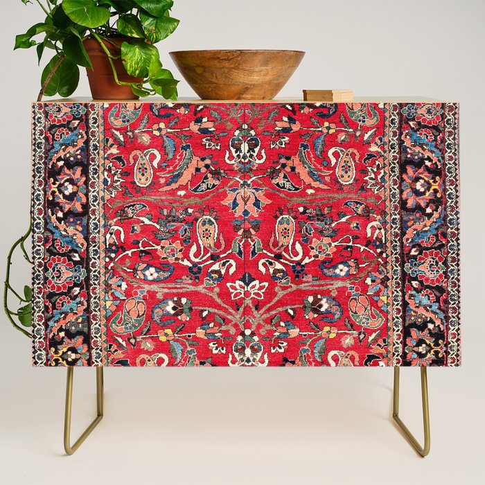 Bakhtiari Persian Floral Rug Print Credenza Gallery Image 1
