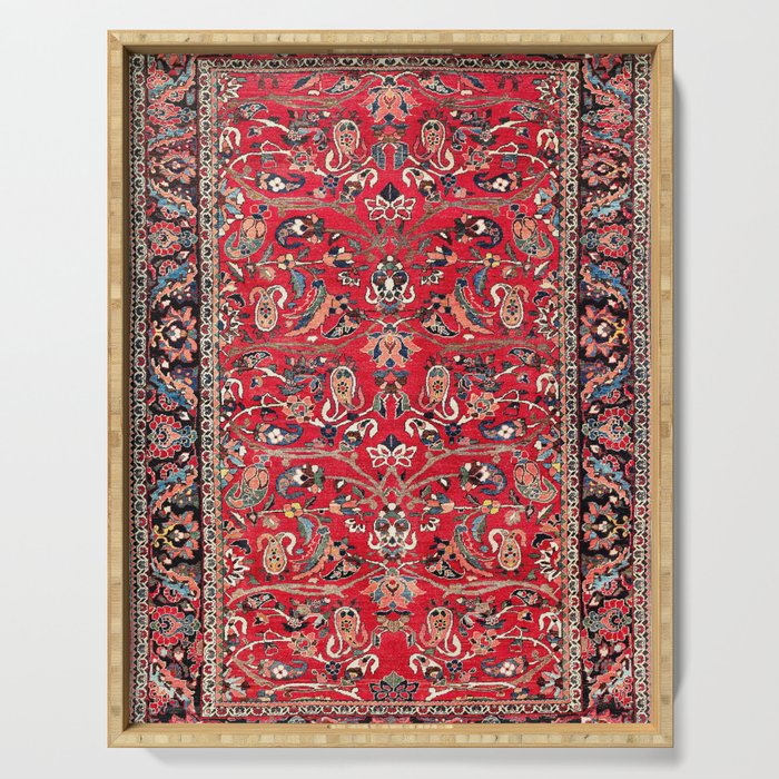Bakhtiari Persian Floral Rug Print Serving Tray Gallery Image 1