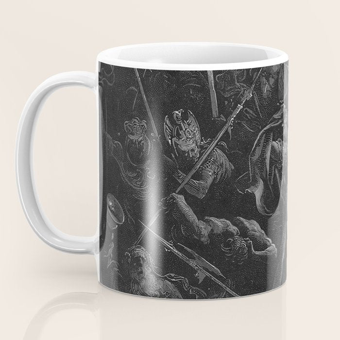 Gustave Dore - Chaos watches as the Rebel Angels are thrown into Hell (Milton's Paradise Lost) Coffee Mug Gallery Image 3