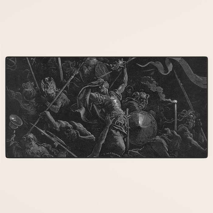 Gustave Dore - Chaos watches as the Rebel Angels are thrown into Hell (Milton's Paradise Lost) Desk Mat Gallery Image 3