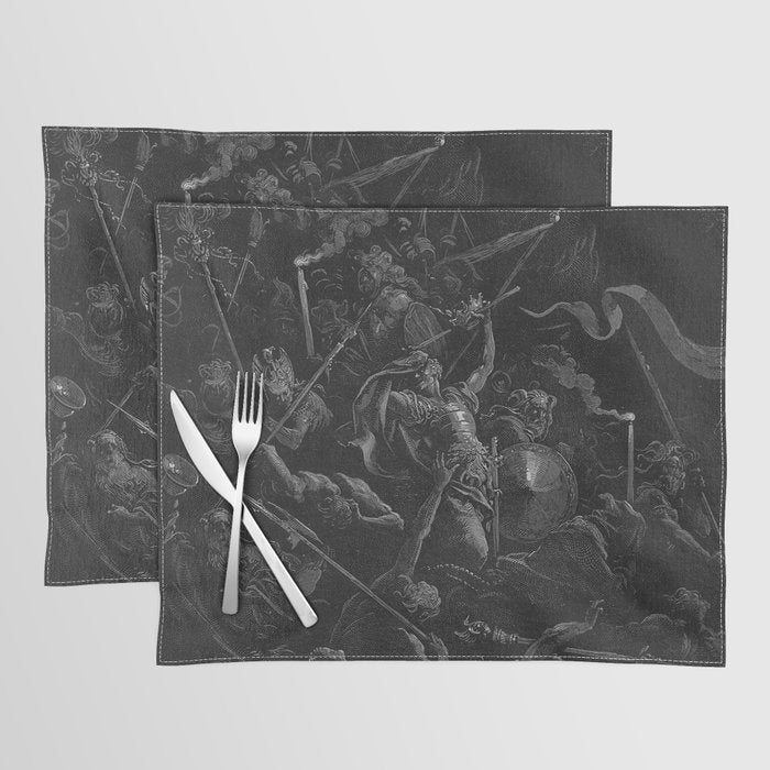 Gustave Dore - Chaos watches as the Rebel Angels are thrown into Hell (Milton's Paradise Lost) Placemat Gallery Image 1