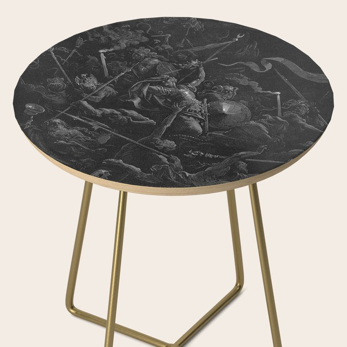 Gustave Dore - Chaos watches as the Rebel Angels are thrown into Hell (Milton's Paradise Lost) Side Table Gallery Image 2