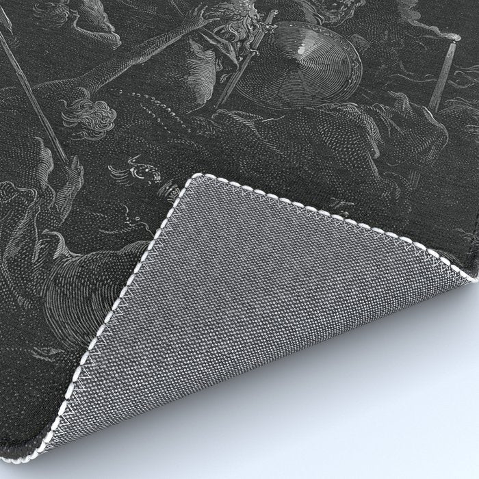 Gustave Dore - Chaos watches as the Rebel Angels are thrown into Hell (Milton's Paradise Lost) Rug Gallery Image 4