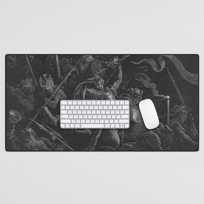 Gustave Dore - Chaos watches as the Rebel Angels are thrown into Hell (Milton's Paradise Lost) Desk Mat Gallery Image 1