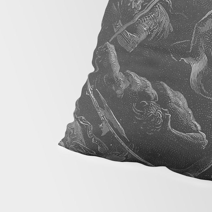 Gustave Dore - Chaos watches as the Rebel Angels are thrown into Hell (Milton's Paradise Lost) Pillow Sham Gallery Image 4