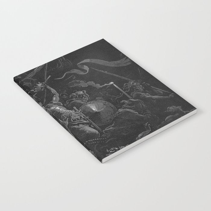 Gustave Dore - Chaos watches as the Rebel Angels are thrown into Hell (Milton's Paradise Lost) Notebook Gallery Image 1