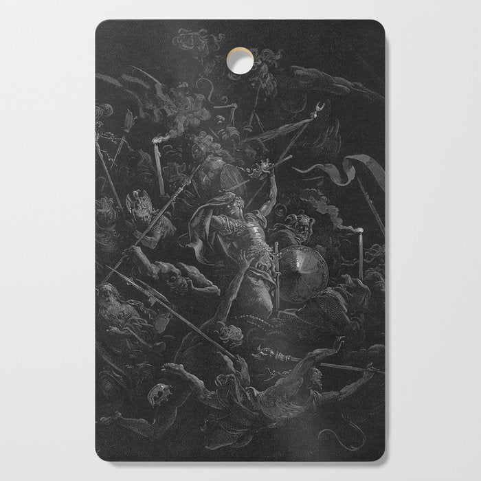 Gustave Dore - Chaos watches as the Rebel Angels are thrown into Hell (Milton's Paradise Lost) Cutting Board Gallery Image 1