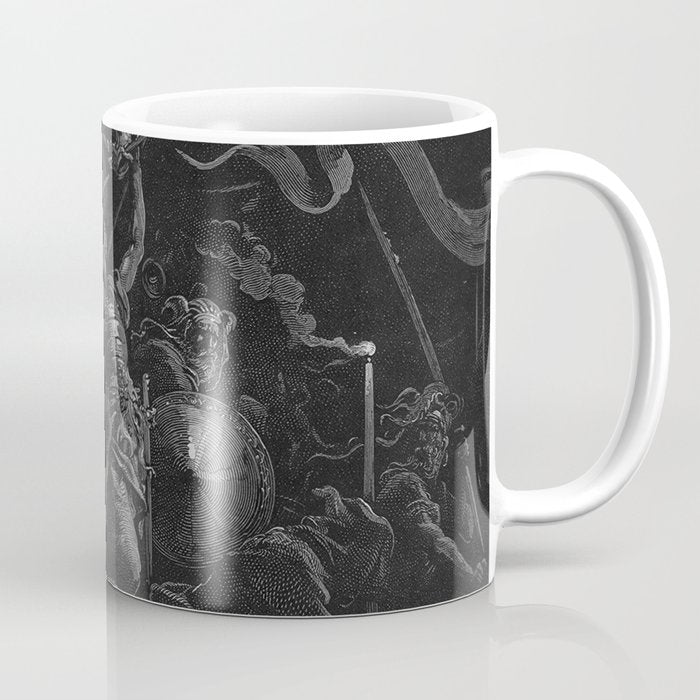 Gustave Dore - Chaos watches as the Rebel Angels are thrown into Hell (Milton's Paradise Lost) Coffee Mug Gallery Image 1
