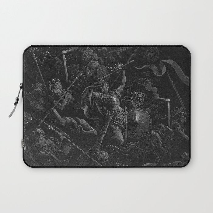 Gustave Dore - Chaos watches as the Rebel Angels are thrown into Hell (Milton's Paradise Lost) Laptop Sleeve Gallery Image 1
