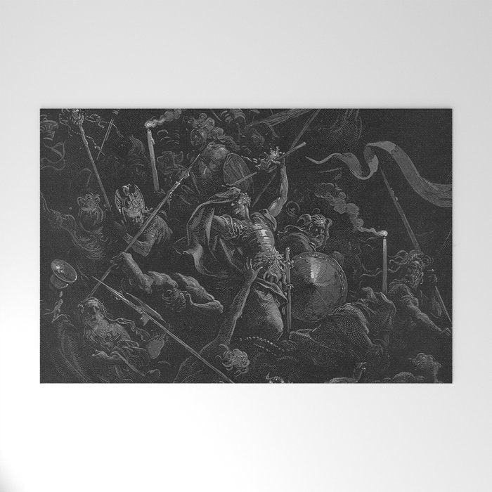 Gustave Dore - Chaos watches as the Rebel Angels are thrown into Hell (Milton's Paradise Lost) Welcome Mat Gallery Image 1