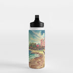 Hawaii's Famous Waikiki Beach landscape painting Water Bottle Gallery Image 3