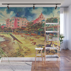 Hawaii's Famous Waikiki Beach landscape painting Wall Mural Gallery Image 1