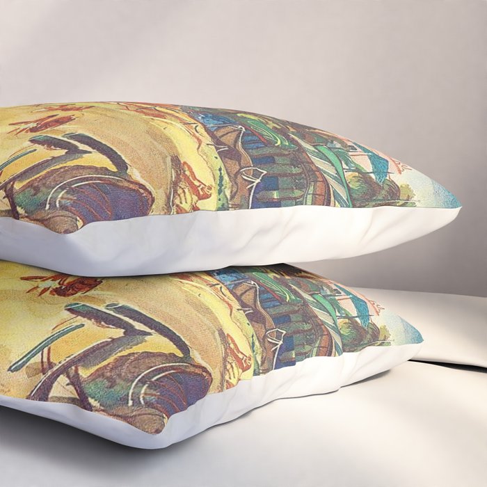 Hawaii's Famous Waikiki Beach landscape painting Pillow Sham Gallery Image 3
