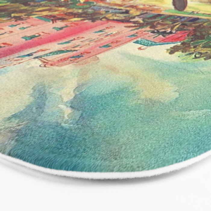 Hawaii's Famous Waikiki Beach landscape painting Bath Mat Gallery Image 3