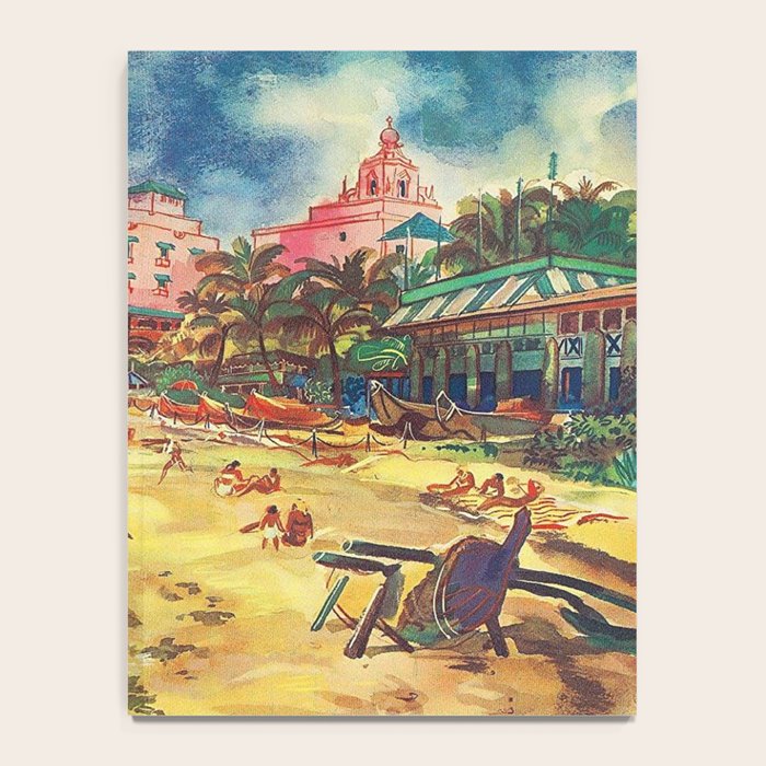 Hawaii's Famous Waikiki Beach landscape painting Notebook Gallery Image 4